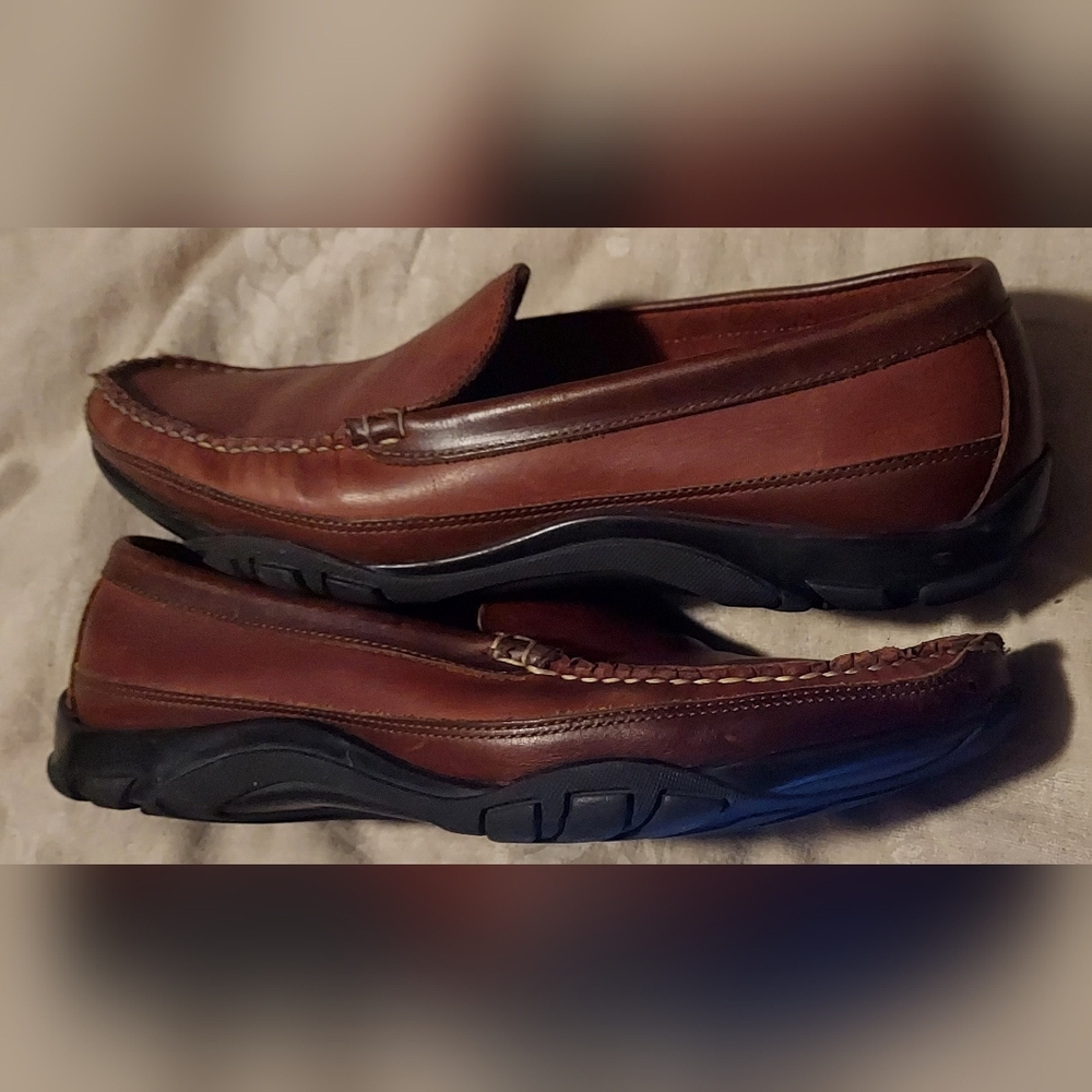 ALLEN EDMONDS BOULDER VENETIAN DRIVING MEN'S BROWN LEATHER LOAFERS SIZE 11 D - Picture 4 of 14